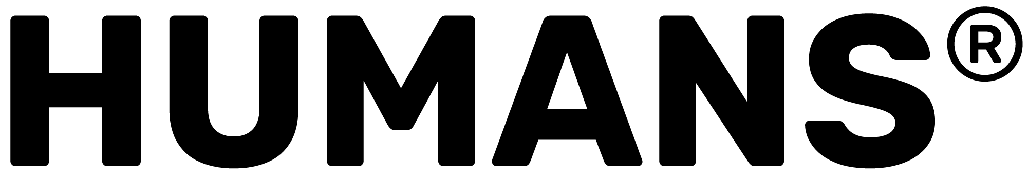 Logo Humans: scritta nera in stampatello maiuscolo